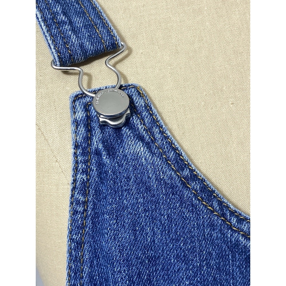 Zara Trafaluc Denim Overall Mini Skirt Raw Hem BOHO Cowgirl STAGECOACH Sz M - Picture 3 of 10